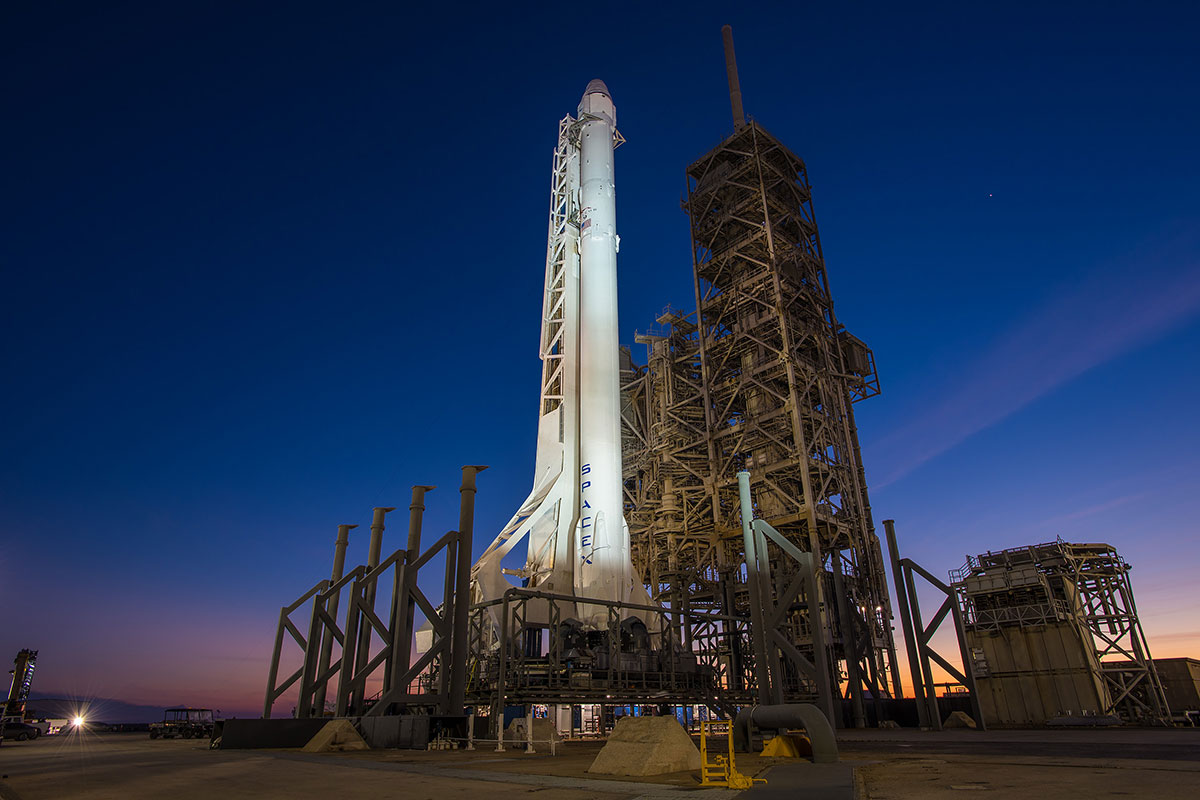SpaceX — Falcon 9 and Dragon for CRS-10 Vertical at Pad 39A